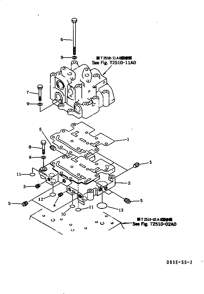 Схема запчастей Komatsu D85E-SS-2 - ТЯГОВ. ЛЕБЕДКА (СЕДЛО КЛАПАНА И КЛАПАН КРЕПЛЕНИЕ)(№-) РАБОЧЕЕ ОБОРУДОВАНИЕ