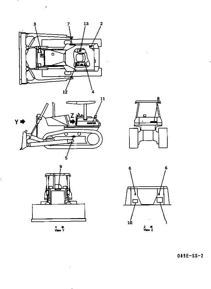 Схема запчастей Komatsu D85E-SS-2 - МАРКИРОВКА (INDNESIAN)(№-) МАРКИРОВКА