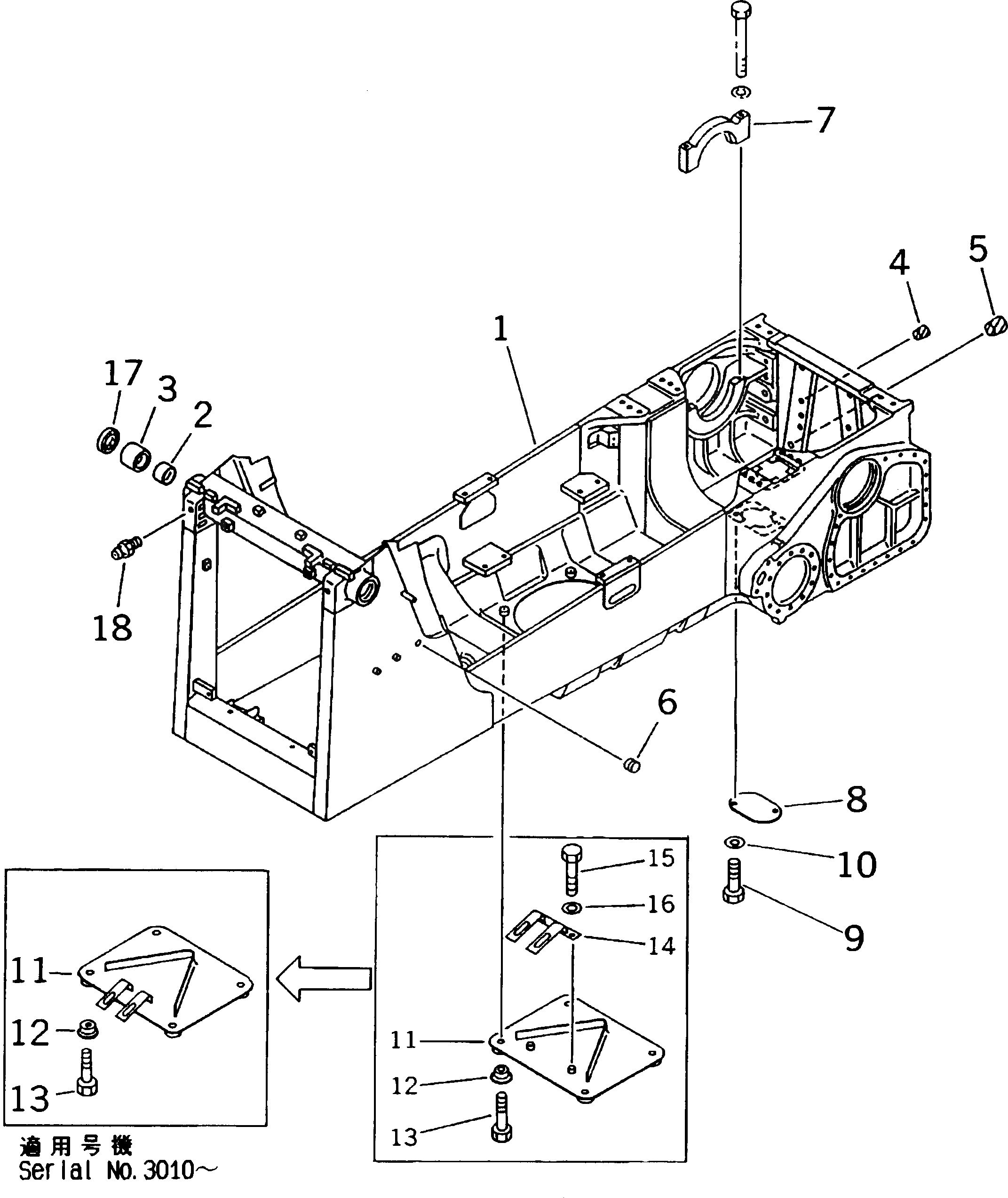 Схема запчастей Komatsu D85ESS-2A - ОСНОВН. РАМА(№-) ОСНОВН. РАМА И КОМПОНЕНТЫ