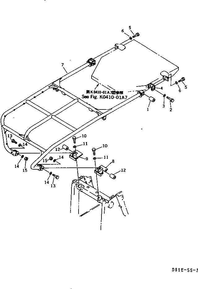 Схема запчастей Komatsu D85ESS-2A - ROPS SWEEP (КРЫША ЧАСТИ КОРПУСА И SWEEP)(№-) КАБИНА ОПЕРАТОРА И СИСТЕМА УПРАВЛЕНИЯ