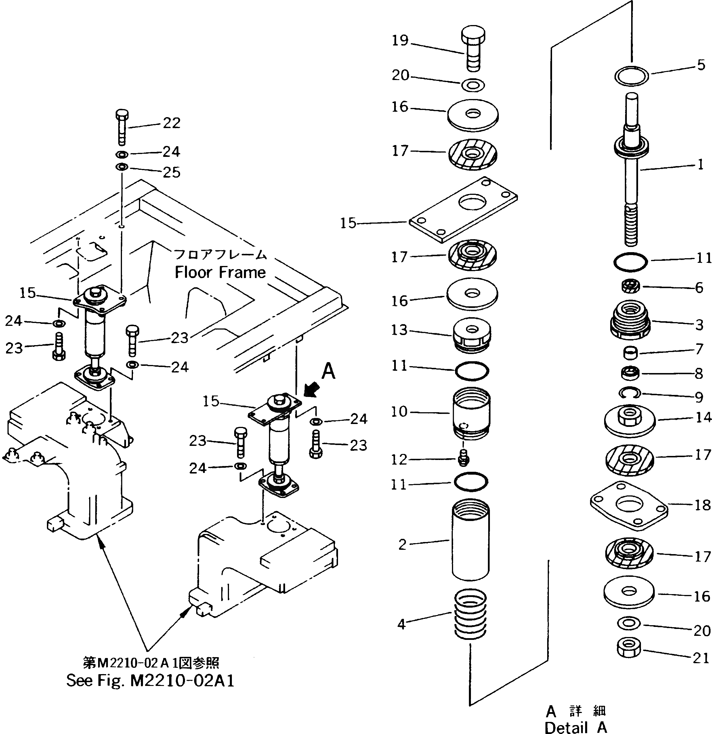 Схема запчастей Komatsu D85ESS-2A - ПОДВЕСКА(№-) КАБИНА ОПЕРАТОРА И СИСТЕМА УПРАВЛЕНИЯ