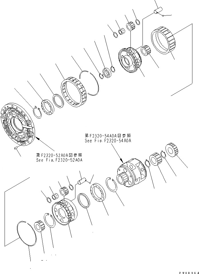 Схема запчастей Komatsu D85ESS-2 - ТРАНСМИССИЯ (НЕСУЩИЙ ЭЛЕМЕНТ) (/)(№-) СИЛОВАЯ ПЕРЕДАЧА И КОНЕЧНАЯ ПЕРЕДАЧА