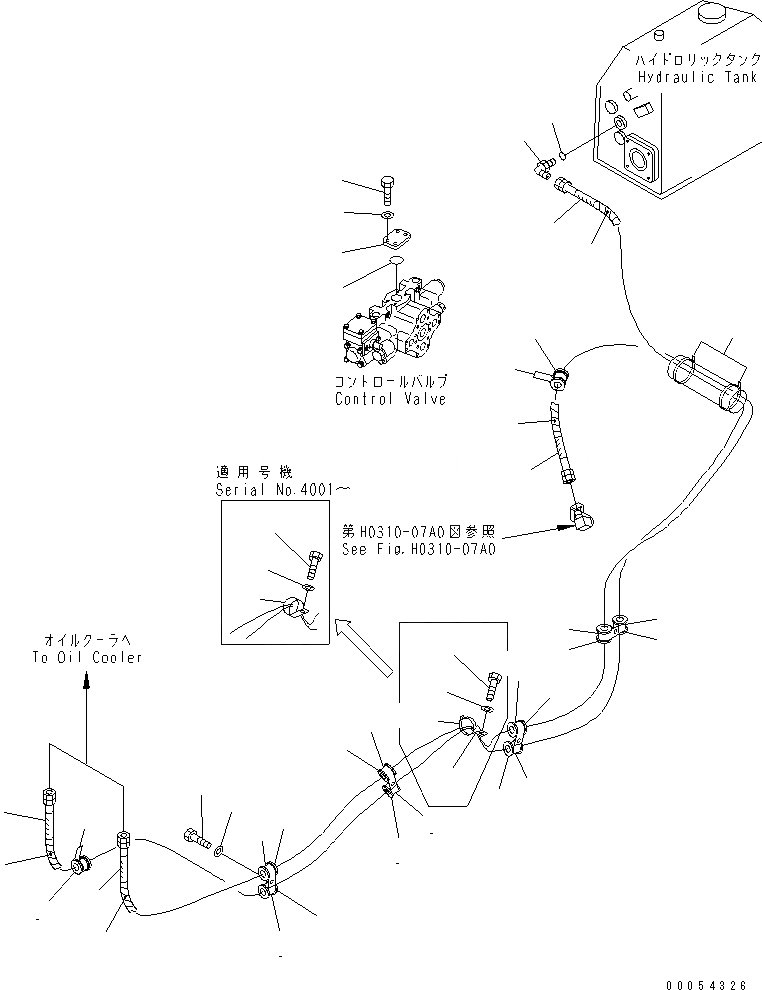 Схема запчастей Komatsu D85ESS-2 - ГИДР. НАСОС. ЛИНИЯ (МАСЛООХЛАДИТЕЛЬ) (ДЛЯ КАБИНЫ ЧАСТИ КОРПУСА)(№-) ГИДРАВЛИКА