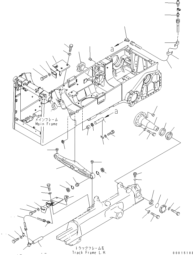 Схема запчастей Komatsu D85ESS-2 - БАЛКА БАЛАНСИРА И ПОВОРОТН. ШКВОРЕНЬ(№7-) ОСНОВН. РАМА И КОМПОНЕНТЫ