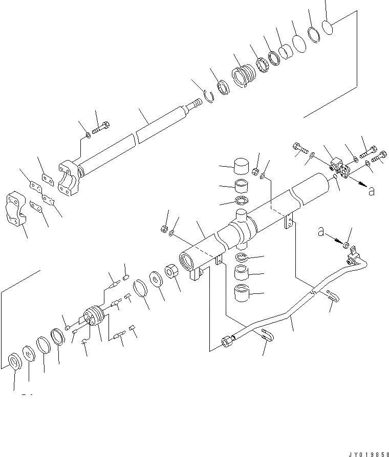 Схема запчастей Komatsu D85ESS-2 - ГИДРОЦИЛИНДР ПОДЪЕМА(№7-) ОСНОВН. КОМПОНЕНТЫ И РЕМКОМПЛЕКТЫ