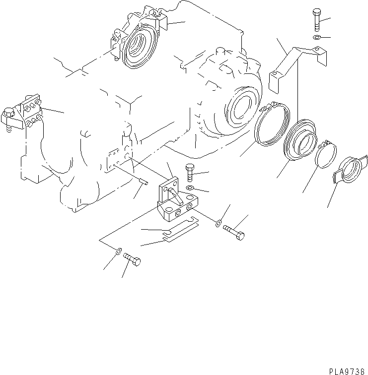 Схема запчастей Komatsu D85ESS-2A - СИЛОВАЯ ЛИНИЯ КРЕПЛЕНИЕ (ЖЕСТК.)(№-) СИЛОВАЯ ПЕРЕДАЧА И КОНЕЧНАЯ ПЕРЕДАЧА