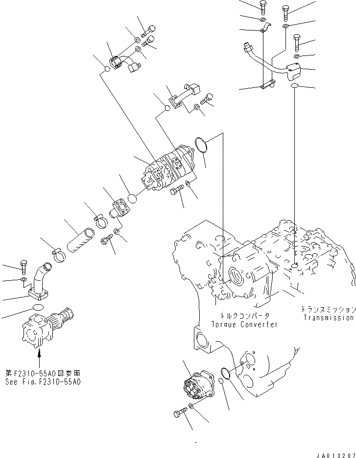 Схема запчастей Komatsu D85ESS-2A - МУФТА И ТОРМОЗ. (НАСОС)(№-) СИЛОВАЯ ПЕРЕДАЧА И КОНЕЧНАЯ ПЕРЕДАЧА