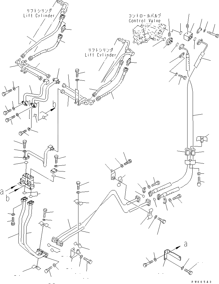Схема запчастей Komatsu D85ESS-2A - ЛИНИЯ ГИДРОЦИЛИНДРА ПОДЪЕМА(№-) ГИДРАВЛИКА