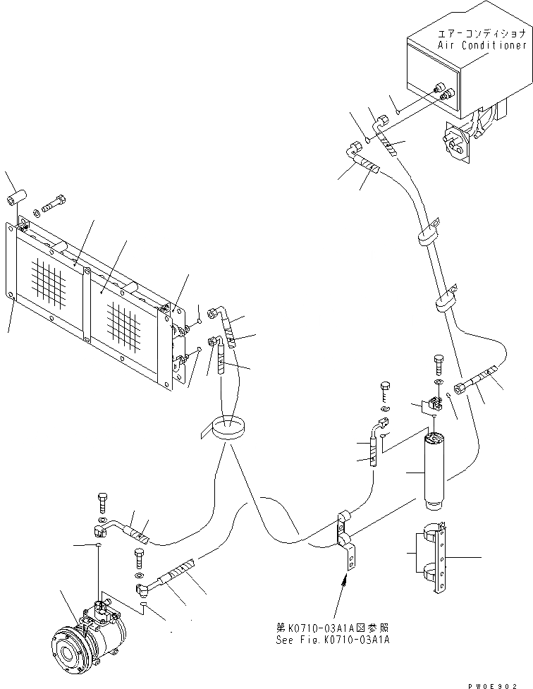 Схема запчастей Komatsu D85ESS-2A - КОНДИЦ. ВОЗДУХА (КОНДЕНСАТОР)(№-) КАБИНА ОПЕРАТОРА И СИСТЕМА УПРАВЛЕНИЯ