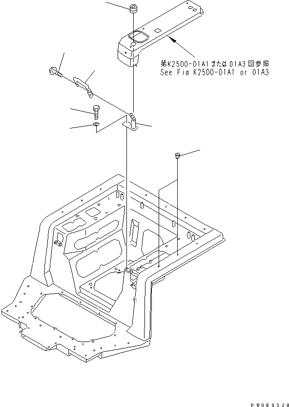 Схема запчастей Komatsu D85ESS-2A - ПОРУЧНИ (С КАБИНОЙ)(№-) КАБИНА ОПЕРАТОРА И СИСТЕМА УПРАВЛЕНИЯ