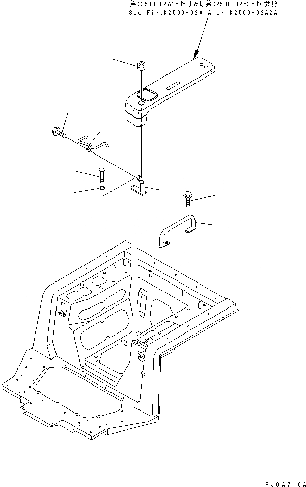 Схема запчастей Komatsu D85ESS-2A - ПОРУЧНИ (БЕЗ КАБИНЫ)(№-) КАБИНА ОПЕРАТОРА И СИСТЕМА УПРАВЛЕНИЯ