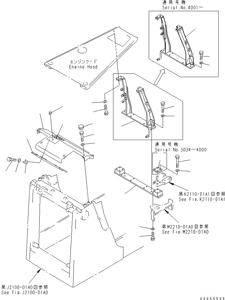 Схема запчастей Komatsu D85ESS-2A - ЗАДН. СУППОРТ И РАДИАТОР КРЫШКА(БЕЗ КАБИНЫ ИЛИ С ROPS SWEEP) ЧАСТИ КОРПУСА