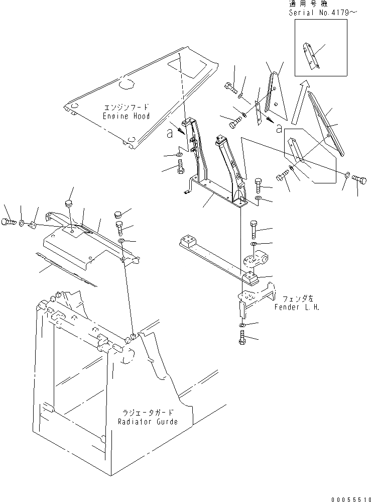Схема запчастей Komatsu D85ESS-2A - ЗАДН. СУППОРТ И РАДИАТОР КРЫШКА(С КАБИНОЙ) (С ROPS SWEEP)(№-) ЧАСТИ КОРПУСА