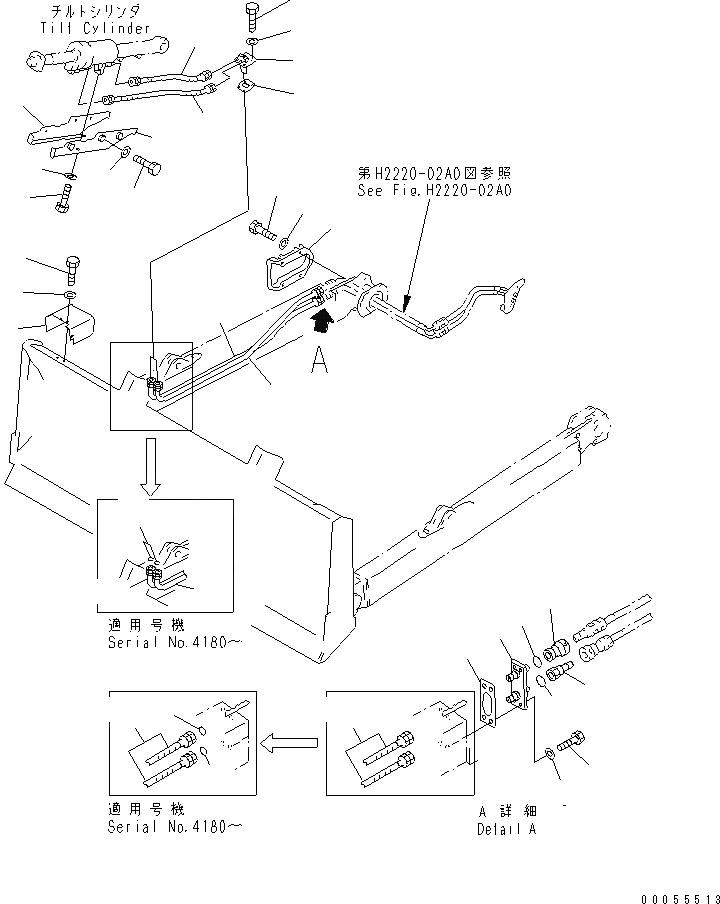 Схема запчастей Komatsu D85ESS-2A - ЛИНИЯ ОТВАЛА С ПЕРЕКОСОМ(№-) РАБОЧЕЕ ОБОРУДОВАНИЕ