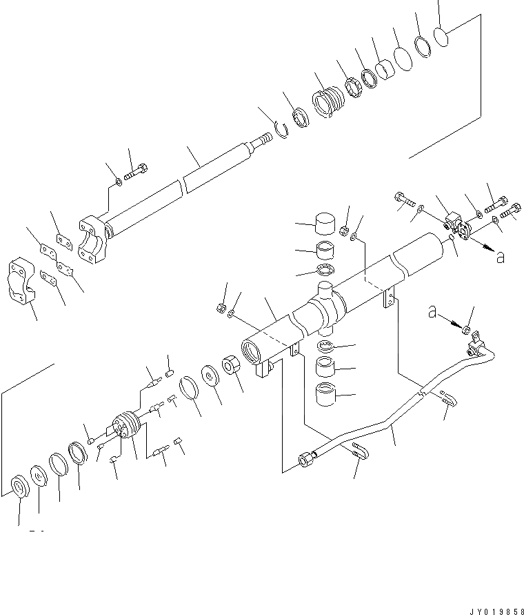 Схема запчастей Komatsu D85ESS-2A - ГИДРОЦИЛИНДР ПОДЪЕМА(№7-) ОСНОВН. КОМПОНЕНТЫ И РЕМКОМПЛЕКТЫ