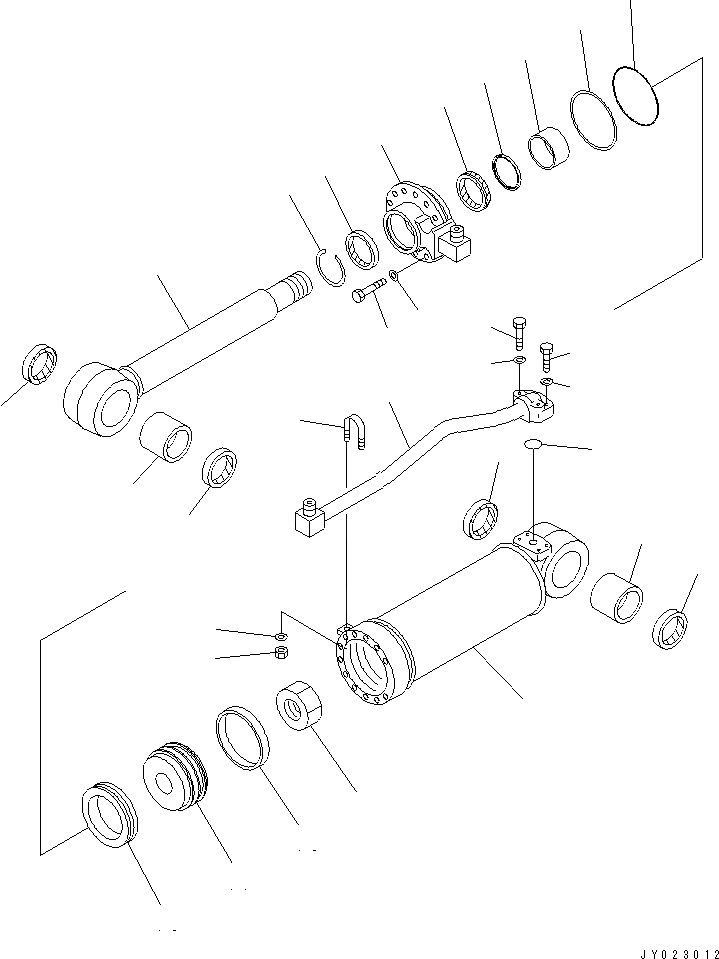 Схема запчастей Komatsu D85ESS-2A - ЦИЛИНДР РЫХЛИТЕЛЯ(№-) ОСНОВН. КОМПОНЕНТЫ И РЕМКОМПЛЕКТЫ