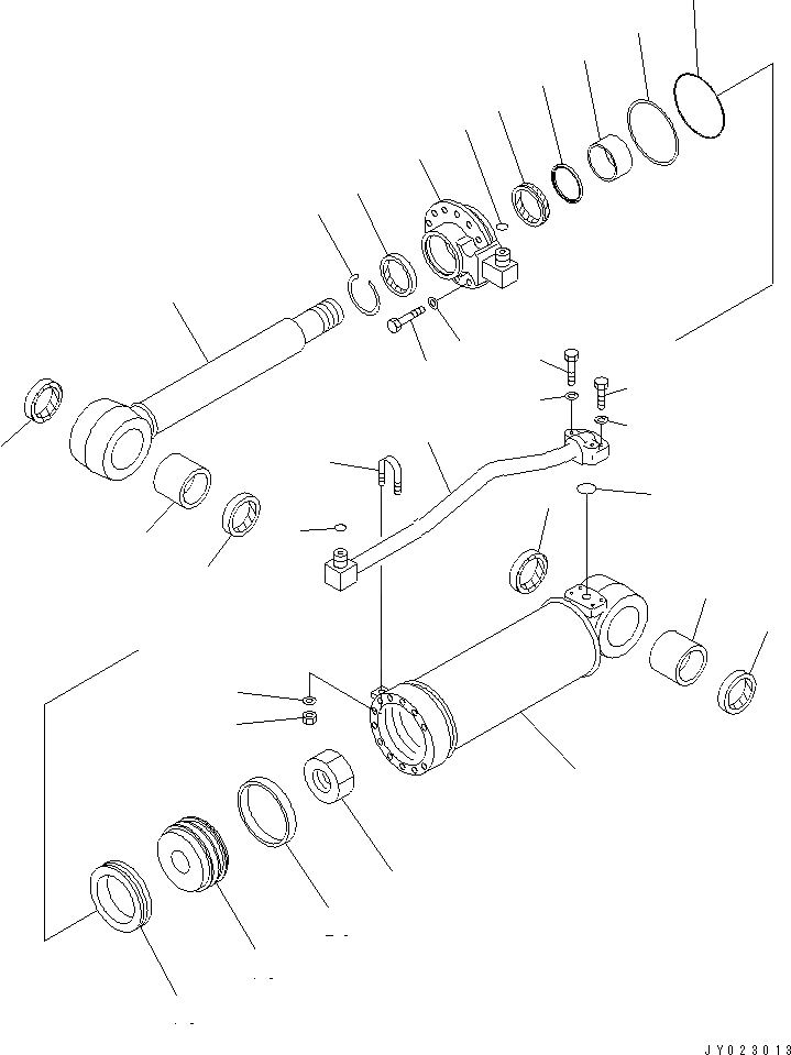 Схема запчастей Komatsu D85ESS-2A - ЦИЛИНДР РЫХЛИТЕЛЯ(№-) ОСНОВН. КОМПОНЕНТЫ И РЕМКОМПЛЕКТЫ