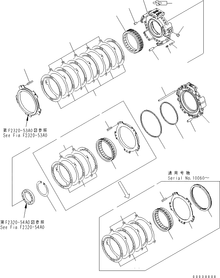 Схема запчастей Komatsu D85EX-15 - ТРАНСМИССИЯ (3 И ПЕРЕД. КОЖУХ) СИЛОВАЯ ПЕРЕДАЧА И КОНЕЧНАЯ ПЕРЕДАЧА