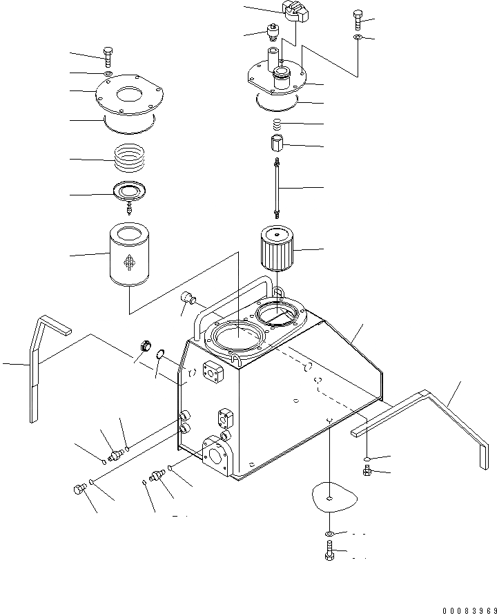Схема запчастей Komatsu D85EX-15 - ГИДР. БАК. (СПЕЦ-Я ДЛЯ СВАЛОК)(№8-) ЧАСТИ КОРПУСА
