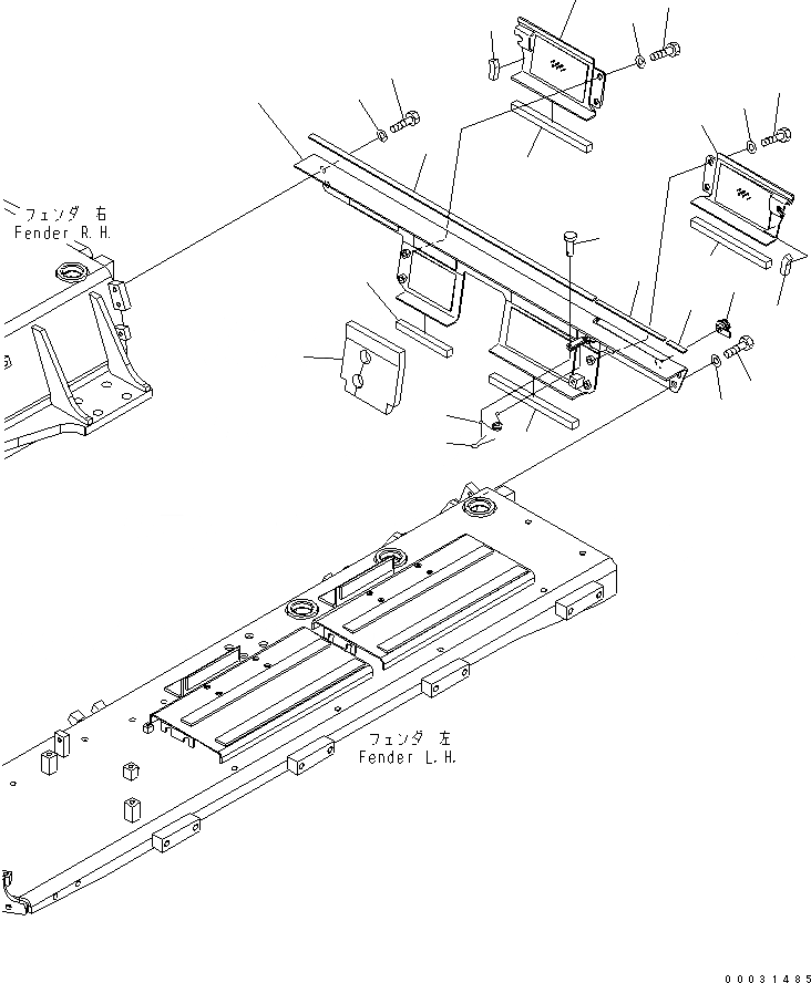 Схема запчастей Komatsu D85EX-15 - ЗАДН. КРЫШКА (С ЗАДН. НАВЕСН. ОБОРУД)(СПЕЦ-Я ДЛЯ СВАЛОК) ЧАСТИ КОРПУСА
