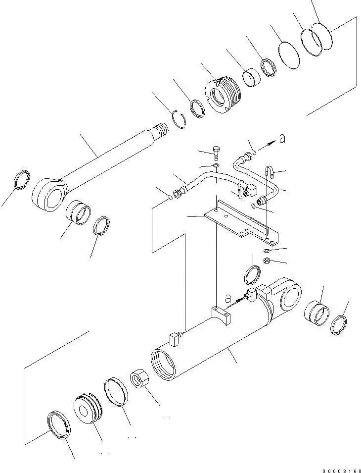 Схема запчастей Komatsu D85EX-15 - РЫХЛИТЕЛЬ ГИДРОЦИЛИНДР ПОДЪЕМА(№-8) ОСНОВН. КОМПОНЕНТЫ И РЕМКОМПЛЕКТЫ