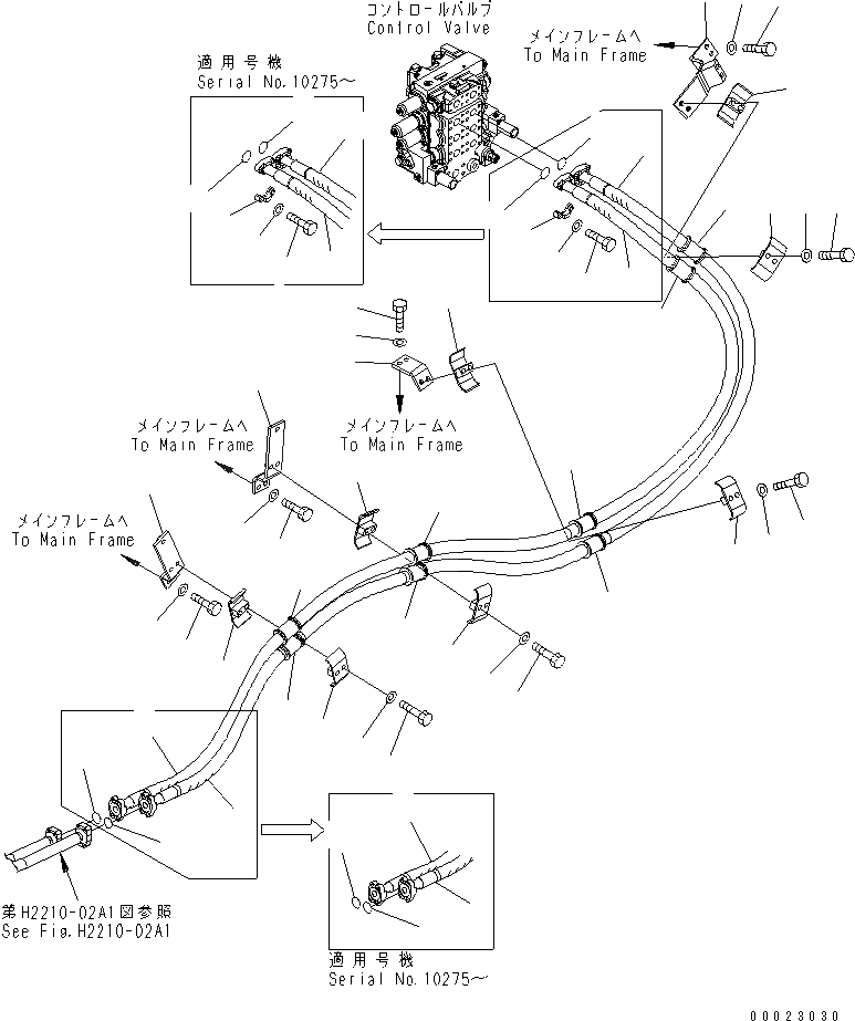 Схема запчастей Komatsu D85EX-15 - ПОДЪЕМ. ОТВАЛА ЛИНИЯ (ДЛЯ TОБОД КОЛЕСАMING) ГИДРАВЛИКА