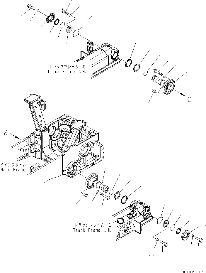 Схема запчастей Komatsu D85EX-15 - ПОВОРОТН. ШКВОРЕНЬ (ДЛЯ TОБОД КОЛЕСАMING) ОСНОВН. РАМА И КОМПОНЕНТЫ