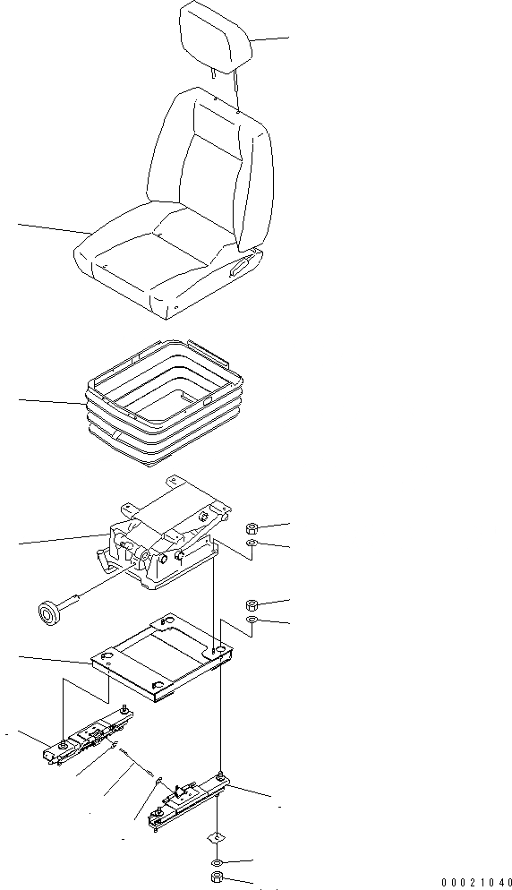 Схема запчастей Komatsu D85EX-15 - СИДЕНЬЕ ОПЕРАТОРА(ТКАНЬ ВЫС. BACK СИДЕНЬЕ) (C ПОДГОЛОВНИКОМ) КАБИНА ОПЕРАТОРА И СИСТЕМА УПРАВЛЕНИЯ