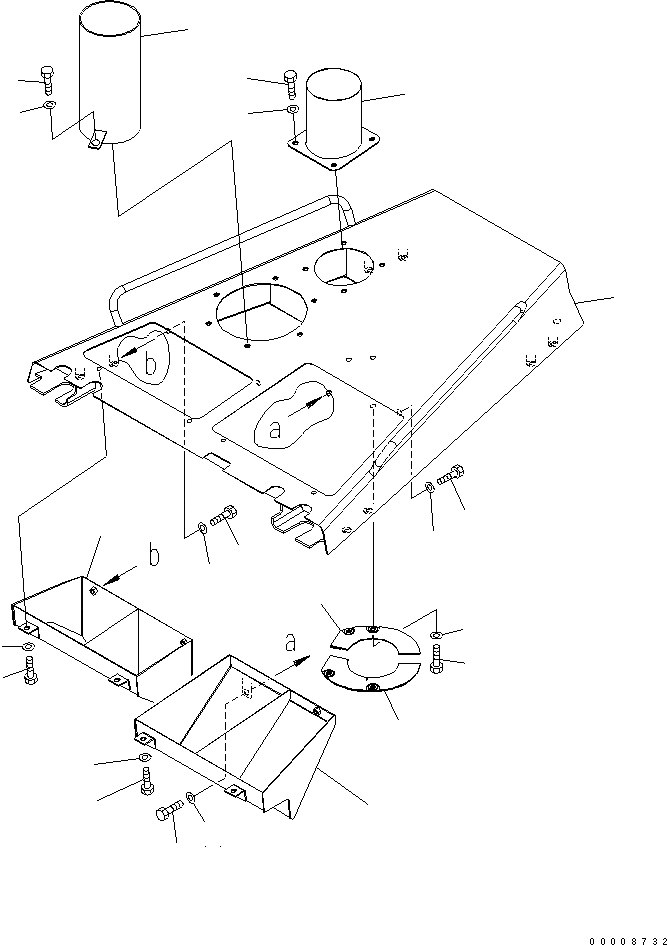 Схема запчастей Komatsu D85EX-15 - КАПОТ (ПЕРФОРИРОВАНН. ТИП) (БЕЗ КАБИНЫ И КОНДИЦ. ВОЗДУХА) ЧАСТИ КОРПУСА