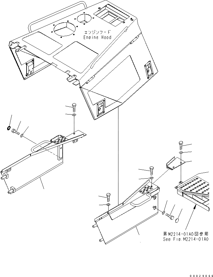 Схема запчастей Komatsu D85EX-15 - ДВИГАТЕЛЬ НИЖН. КРЫШКА(OPEN ТИП) (БЕЗ КАБИНЫ) ЧАСТИ КОРПУСА