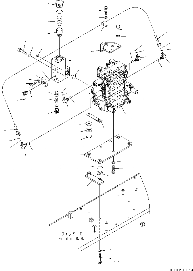 Схема запчастей Komatsu D85EX-15 - УПРАВЛЯЮЩ. КЛАПАН (MITSUKOJIMA TОБОД КОЛЕСАMING )(№98-) ЧАСТИ КОРПУСА