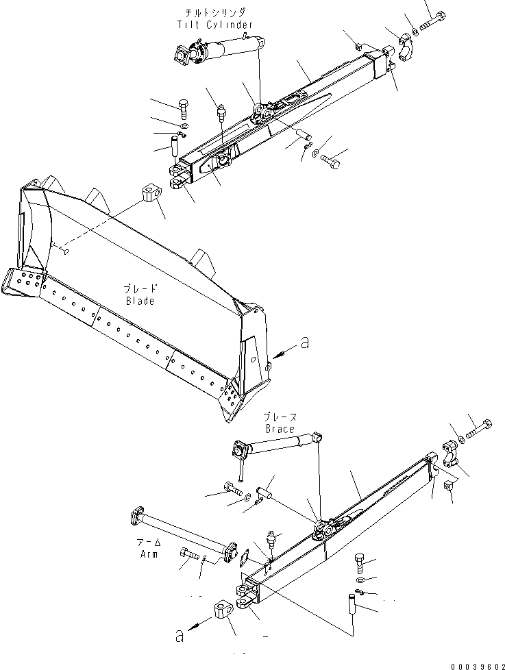 Схема запчастей Komatsu D85EX-15 - РАМА ПРЯМ. ОТВАЛА (НАКЛОН. ПРЯМОЙ ОТВАЛ ДЛЯ 8MM ШИР. ТИП) РАБОЧЕЕ ОБОРУДОВАНИЕ