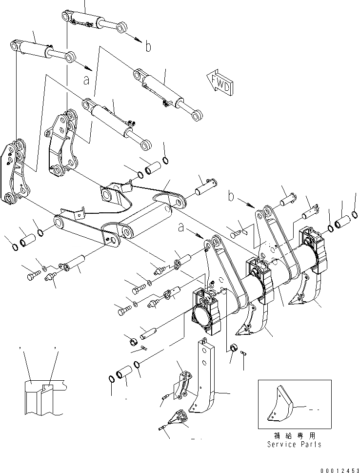 Схема запчастей Komatsu D85EX-15 - РЫХЛИТЕЛЬ (ДЛЯ РЕГУЛИР. МНОГОСТОЕЧН. РЫХЛИТ.) РАБОЧЕЕ ОБОРУДОВАНИЕ