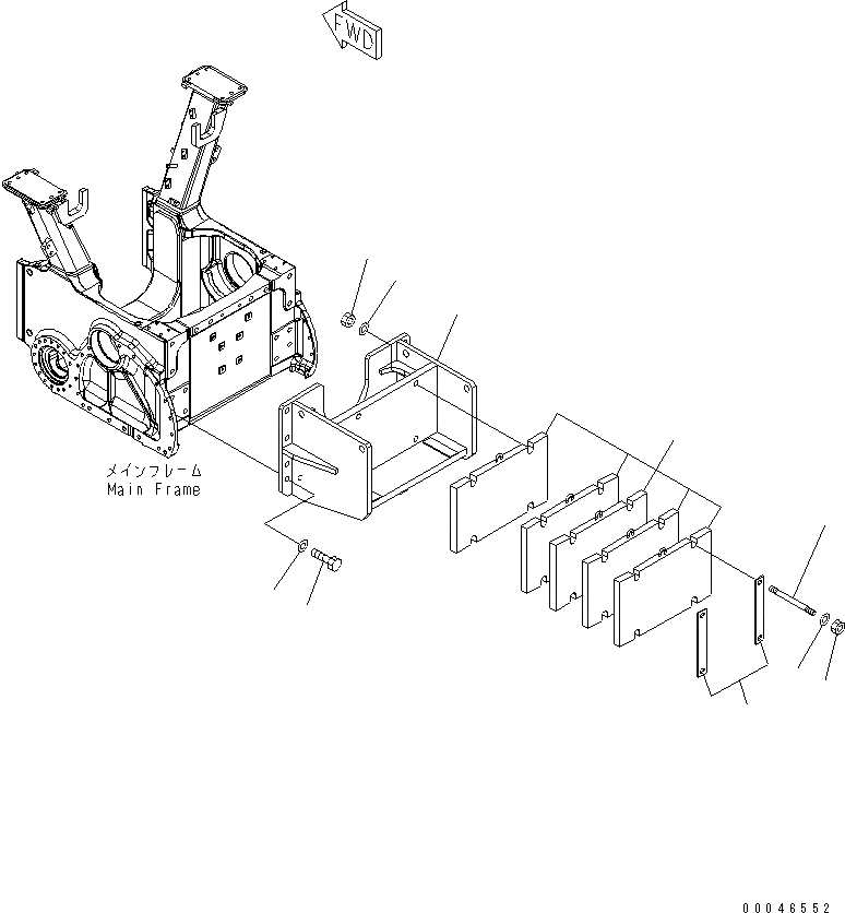 Схема запчастей Komatsu D85EX-15 - ПРОТИВОВЕС РАБОЧЕЕ ОБОРУДОВАНИЕ