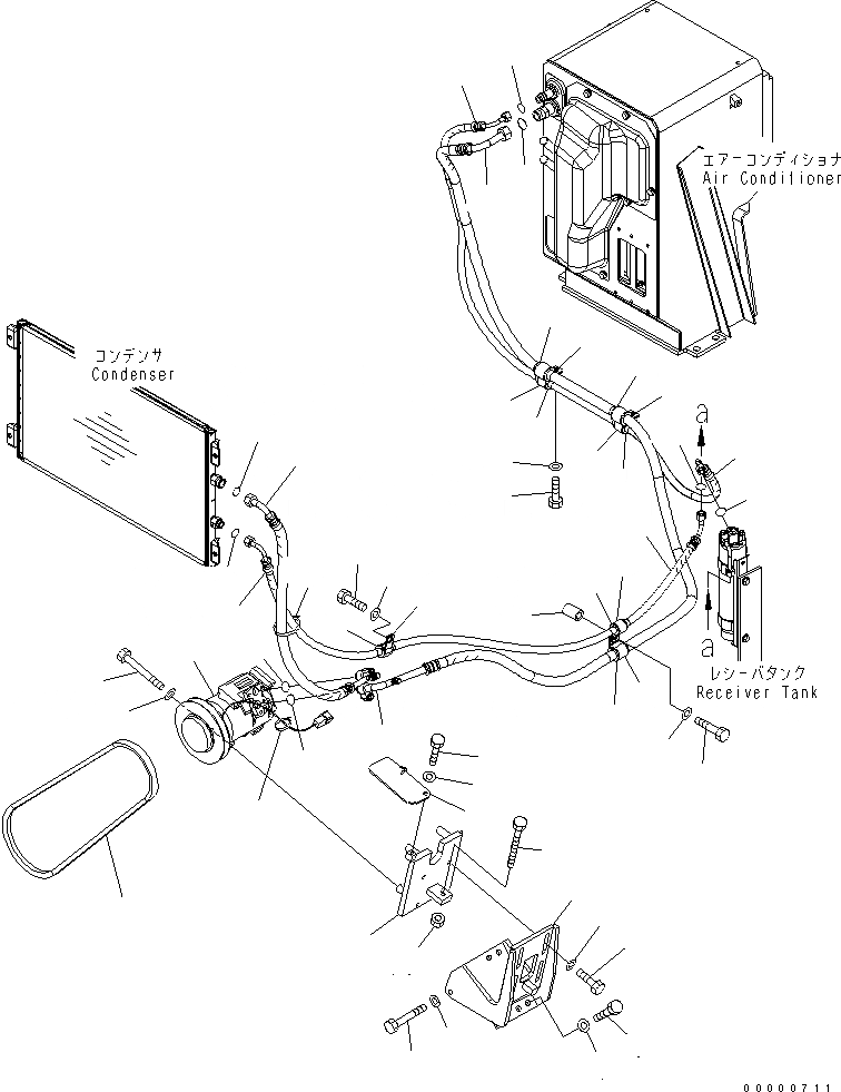 Схема запчастей Komatsu D85EX-15 - ЛИНИЯ КОМПРЕССОРА КОМПОНЕНТЫ ДВИГАТЕЛЯ