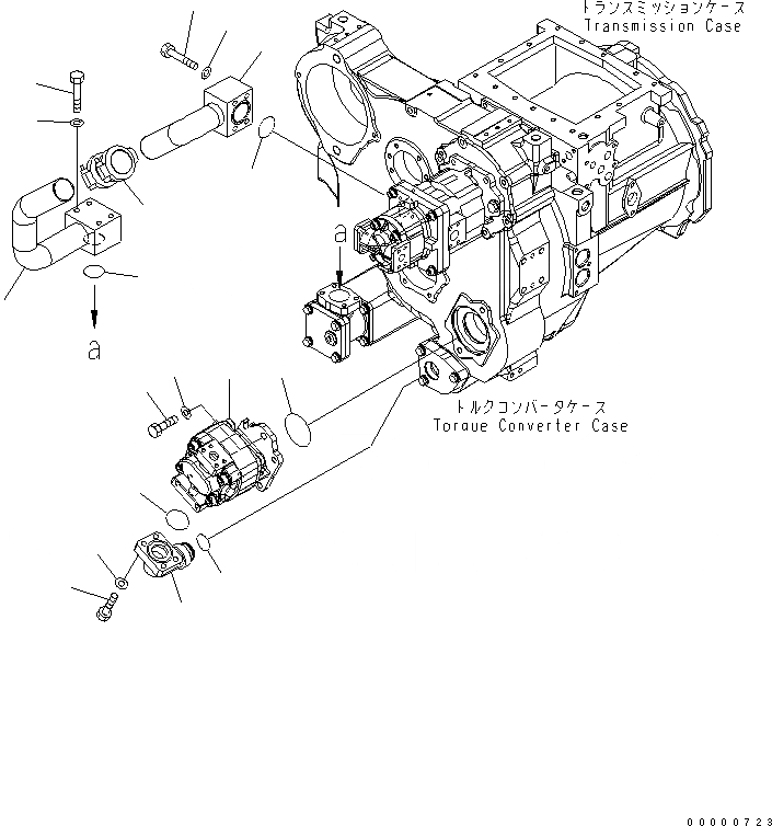 Схема запчастей Komatsu D85EX-15 - СИЛОВАЯ ЛИНИЯ (ВСАСЫВ.) СИЛОВАЯ ПЕРЕДАЧА И КОНЕЧНАЯ ПЕРЕДАЧА