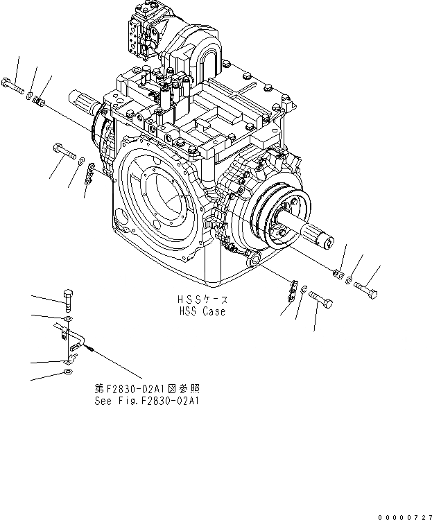 Схема запчастей Komatsu D85EX-15 - ОБОГРЕВАТЕЛЬ.  СИЛОВАЯ ПЕРЕДАЧА И КОНЕЧНАЯ ПЕРЕДАЧА