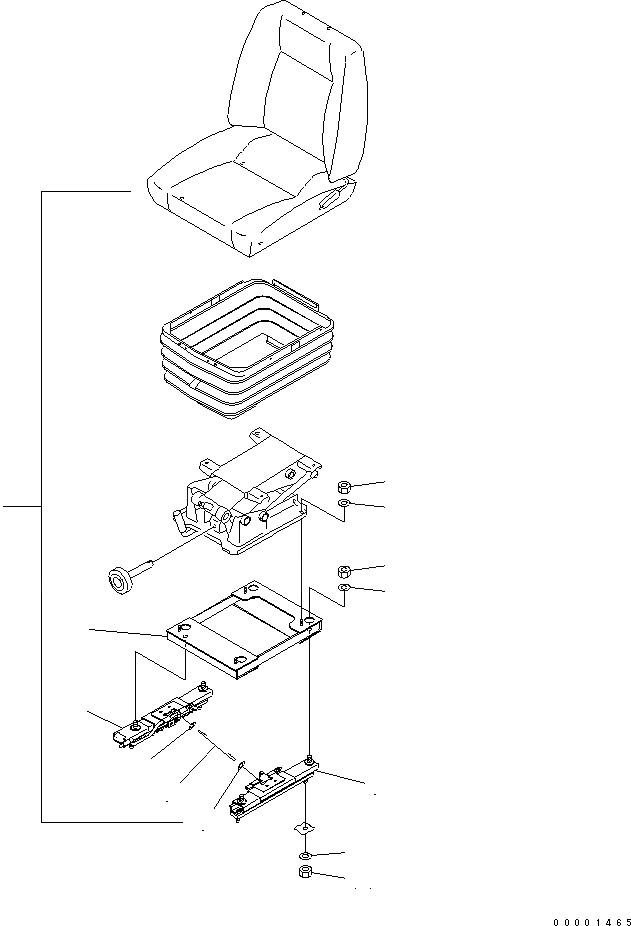 Схема запчастей Komatsu D85EX-15 - СИДЕНЬЕ ОПЕРАТОРА(ТКАНЕВОЕ СИДЕНЬЕ) КАБИНА ОПЕРАТОРА И СИСТЕМА УПРАВЛЕНИЯ
