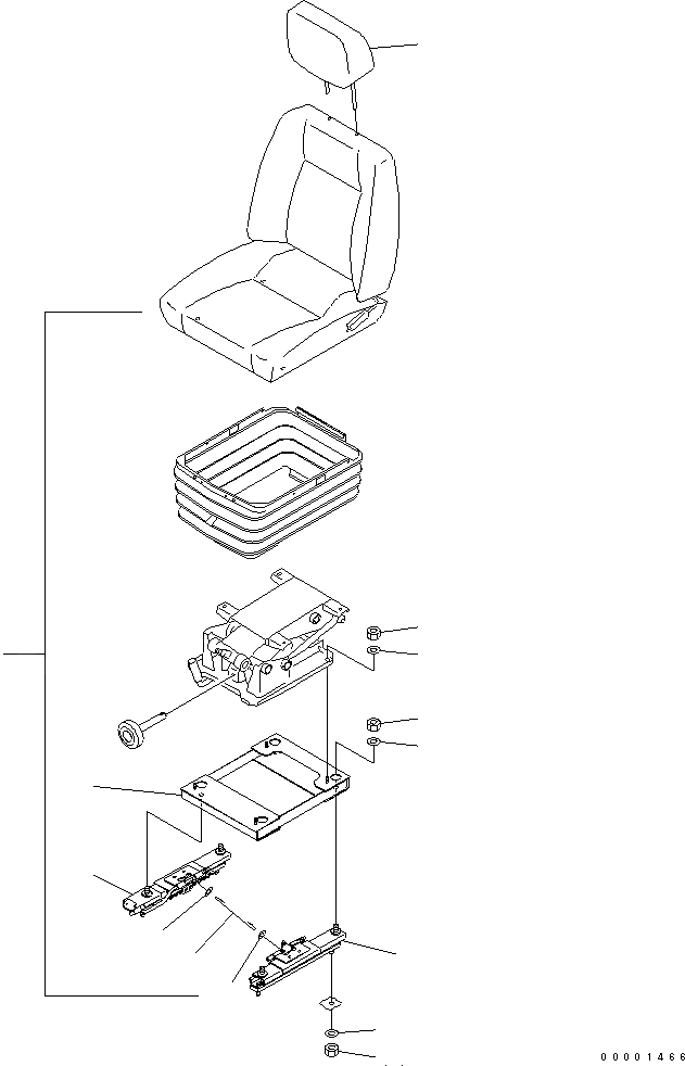 Схема запчастей Komatsu D85EX-15 - СИДЕНЬЕ ОПЕРАТОРА(ТКАНЕВОЕ СИДЕНЬЕ) (C ПОДГОЛОВНИКОМ) КАБИНА ОПЕРАТОРА И СИСТЕМА УПРАВЛЕНИЯ