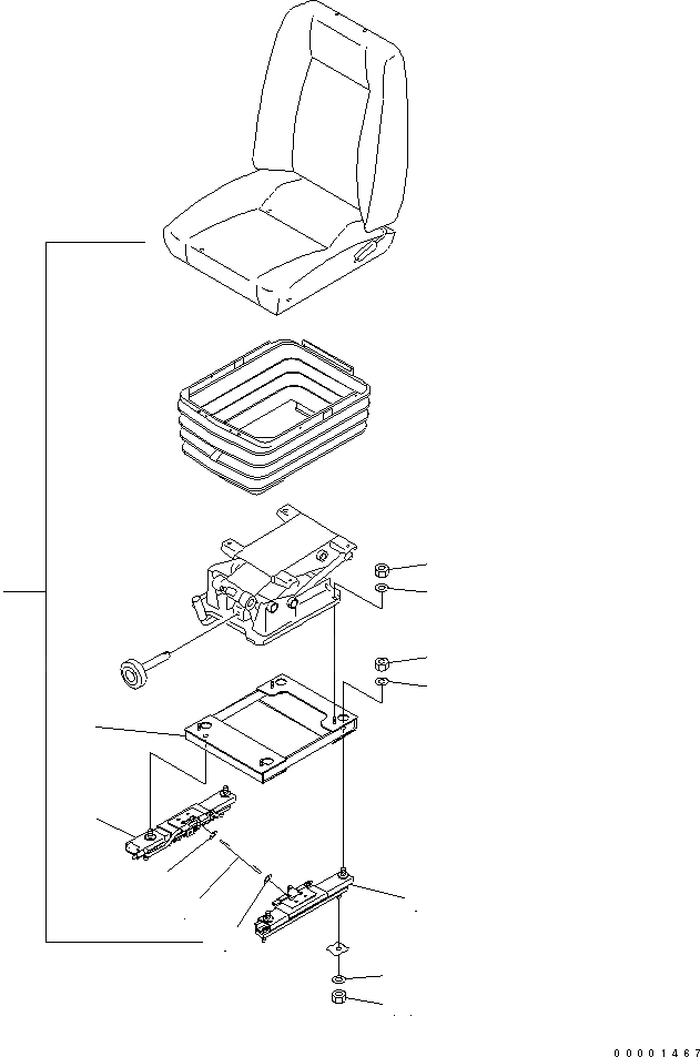 Схема запчастей Komatsu D85EX-15 - СИДЕНЬЕ ОПЕРАТОРА(ТКАНЬ ВЫС.T BACK СИДЕНЬЕ) КАБИНА ОПЕРАТОРА И СИСТЕМА УПРАВЛЕНИЯ