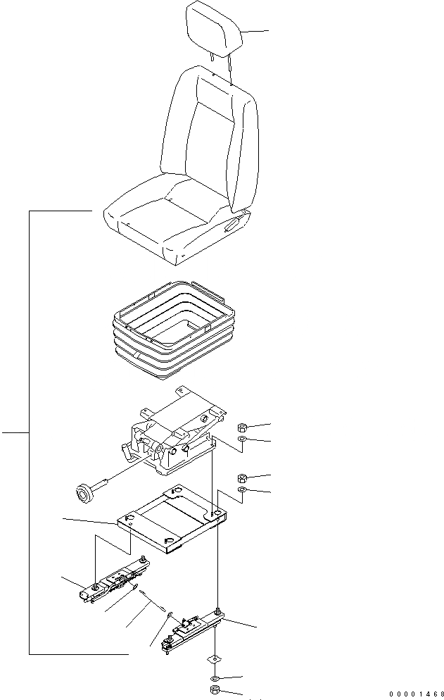 Схема запчастей Komatsu D85EX-15 - СИДЕНЬЕ ОПЕРАТОРА(ТКАНЬ ВЫС.T BACK СИДЕНЬЕ)(C ПОДГОЛОВНИКОМ) КАБИНА ОПЕРАТОРА И СИСТЕМА УПРАВЛЕНИЯ