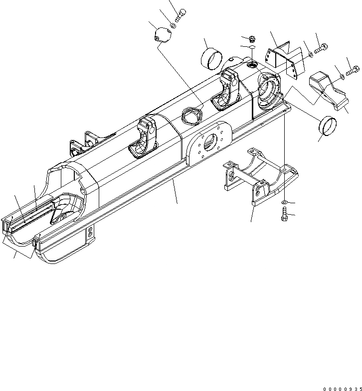 Схема запчастей Komatsu D85EX-15 - ГУСЕНИЧНАЯ РАМА (ЛЕВ.) ХОДОВАЯ