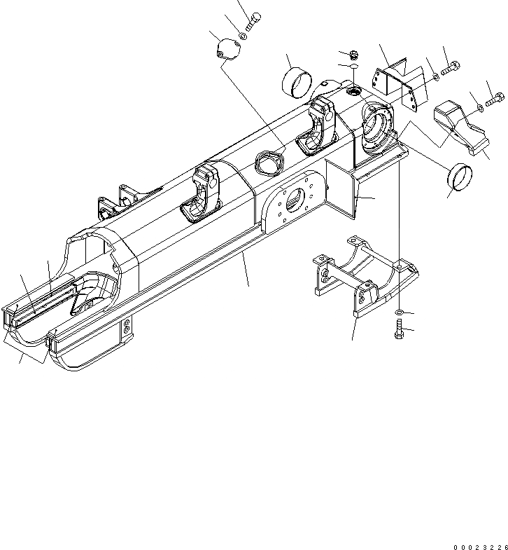 Схема запчастей Komatsu D85EX-15 - ГУСЕНИЧНАЯ РАМА (ДЛЯ TОБОД КОЛЕСАMING) ХОДОВАЯ