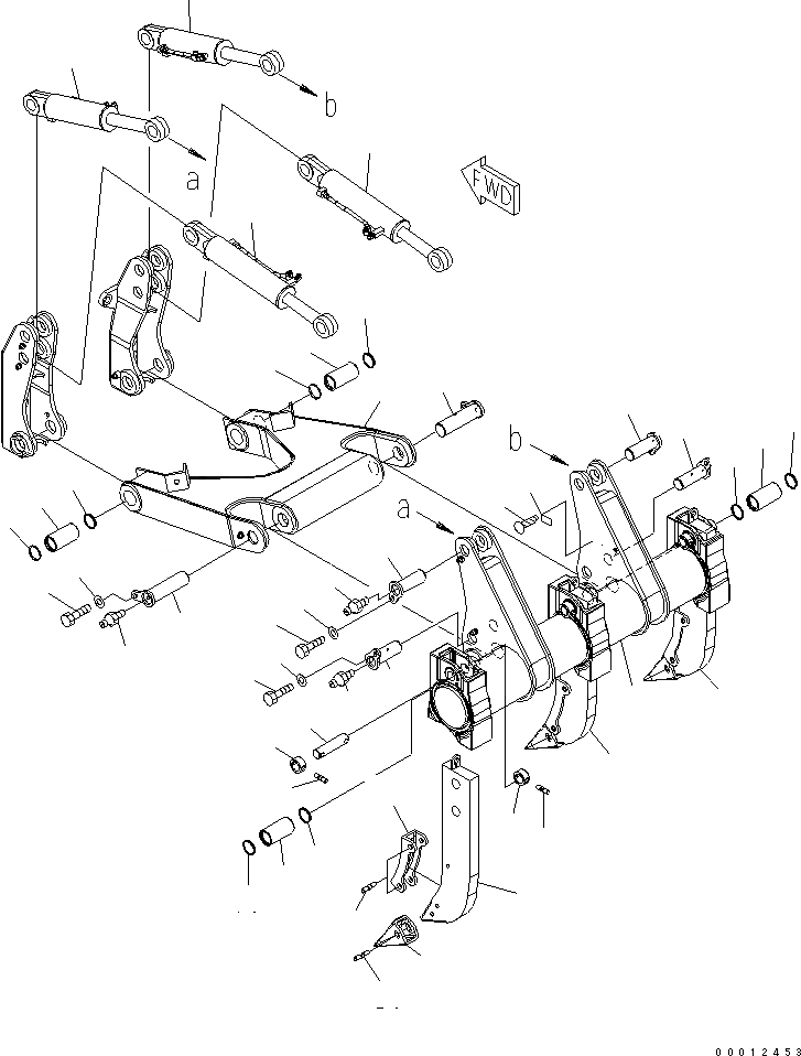 Схема запчастей Komatsu D85EX-15 - РЫХЛИТЕЛЬ (ДЛЯ РЕГУЛИР. МНОГОСТОЕЧН. РЫХЛИТ.) РАБОЧЕЕ ОБОРУДОВАНИЕ
