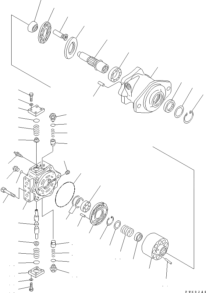 Схема запчастей Komatsu D85EX-15 - H.S.S. МОТОР (/) ОСНОВН. КОМПОНЕНТЫ И РЕМКОМПЛЕКТЫ