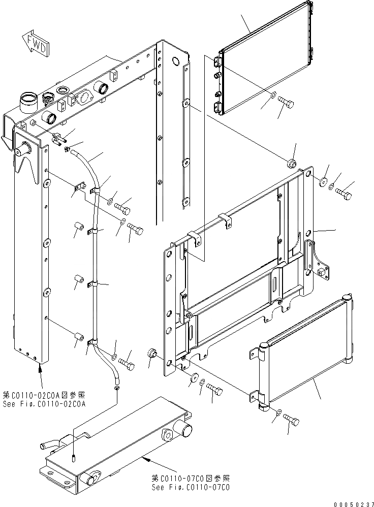 Схема запчастей Komatsu D85EX-15E0 - РАДИАТОР (МАСЛООХЛАДИТЕЛЬ)(№8-8) СИСТЕМА ОХЛАЖДЕНИЯ