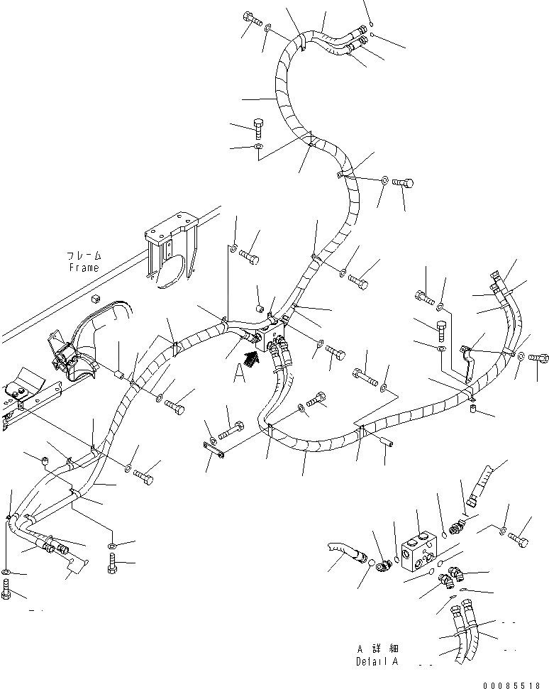 Схема запчастей Komatsu D85EX-15E0 - ЛИНИИ МАСЛООХЛАДИТЕЛЯ (/) (LANDFILL СПЕЦ-Я.)(№-) СИСТЕМА ОХЛАЖДЕНИЯ