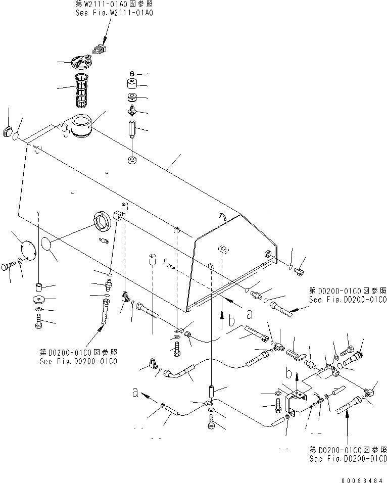 Схема запчастей Komatsu D85EX-15E0 - ТОПЛИВН. БАК. (LANDFILL СПЕЦ-Я.)(№7-) ТОПЛИВН. БАК. AND КОМПОНЕНТЫ