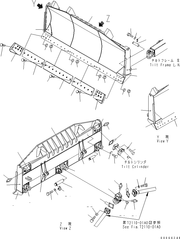 Схема запчастей Komatsu D85EX-15E0 - ОТВАЛ (УСИЛЕНН.) (ДЛЯ GABON)(№-) РАБОЧЕЕ ОБОРУДОВАНИЕ
