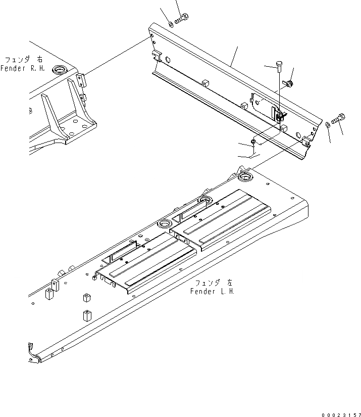 Схема запчастей Komatsu D85EX-15E0 - ЗАДН. КРЫШКА (ДЛЯ TОБОД КОЛЕСАMING)(№-) ЧАСТИ КОРПУСА